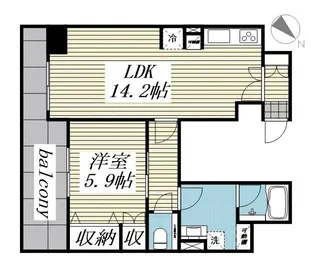 東京都文京区千駄木2丁目【マンション】の間取り