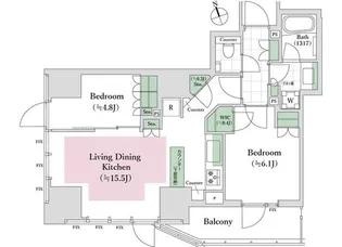 東京都港区西新橋3丁目【マンション】の間取り