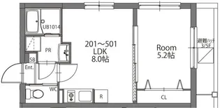 東京都新宿区上落合1丁目【マンション】の間取り