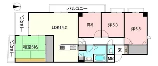 ロイヤルメゾン岩崎町【603号室】の間取り