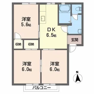 FIELD VILLAGE【A-201号室】の間取り