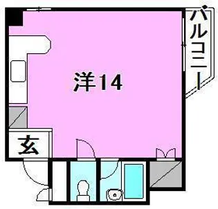 毘沙門坂ビル【411号室】の間取り