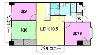 ハイシティ松山【405号室】の間取り