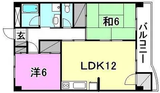 辻町グランドハイツ【602号室】の間取り