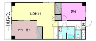 クオリティーハイツ尾崎【407号室】の間取り