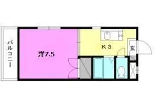 キャッスル石手【302号室】の間取り