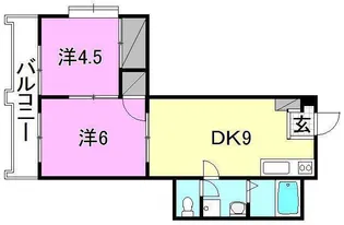 カサグランデ市坪【101号室】の間取り