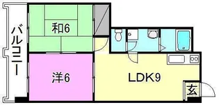 カサグランデ市坪【202号室】の間取り