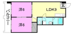 カサグランデ市坪【203号室】の間取り