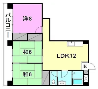 松山西ハイツ【402号室】の間取り
