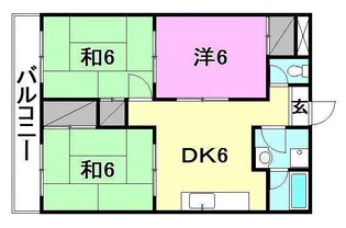 松山西ハイツ【407号室】の間取り