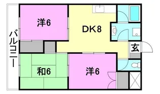 松山西ハイツ【706号室】の間取り