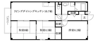 フォブールくぼた【201号室】の間取り