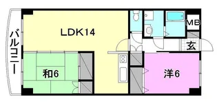 リバーサイドハイツ砥部【406号室】の間取り