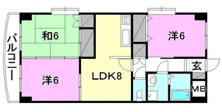リバーサイドハイツ砥部【407号室】の間取り