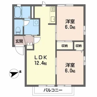 ノースウィング保免A棟【205号室】の間取り