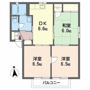 ディアス芳居【A-202号室】の間取り