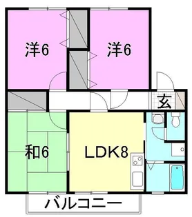 スプリングスヒル中央【B-101号室】の間取り