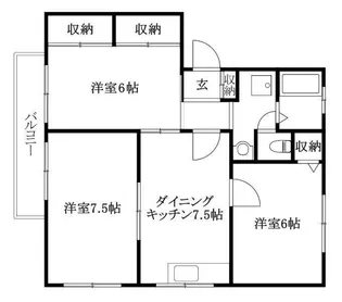 ハイムM2【B-201号室】の間取り