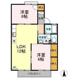 セジュール西村 A棟【203号室】の間取り
