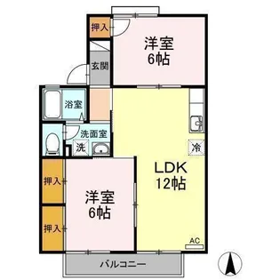 セジュール西村 A棟【205号室】の間取り