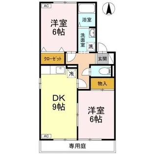 グレイス・ハイツ A棟・B棟【B-103号室】の間取り