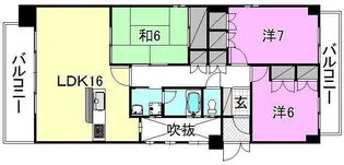 ヴォルジュ石手【201号室】の間取り