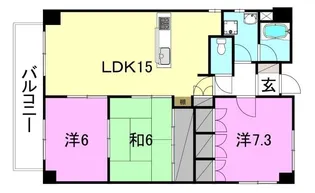 ヴォルジュ石手【402号室】の間取り