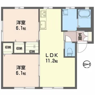 エストラント森【A-101号室】の間取り