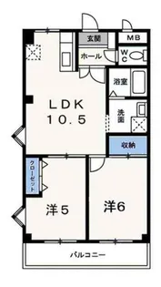 グランドマンション茶うす【305号室】の間取り