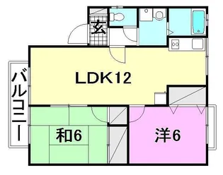 フローラルコート日野【B-202号室】の間取り