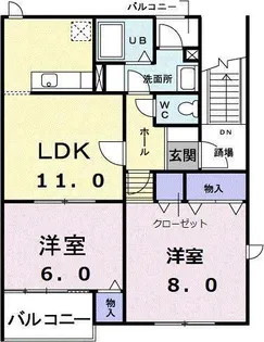 リバーサイド藤【201号室】の間取り