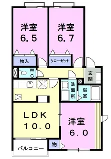 パルテノン吉藤【A-101号室】の間取り