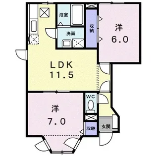 セレッソハイツ A B C【B-101号室】の間取り