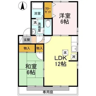 2LDKの間取り画像