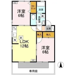 2LDKの間取り画像