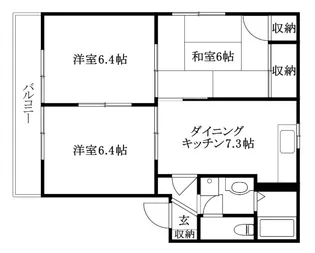 エスポワールC棟【203号室】の間取り
