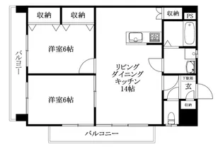 キャッスルビュー味酒野【406号室】の間取り