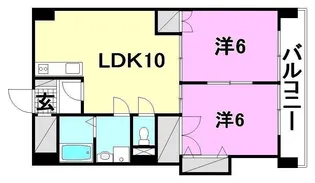 キャッスルビュー味酒野【702号室】の間取り