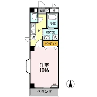 フラワーハイツ久米【605号室】の間取り
