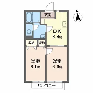 ディアス余戸【B-202号室】の間取り