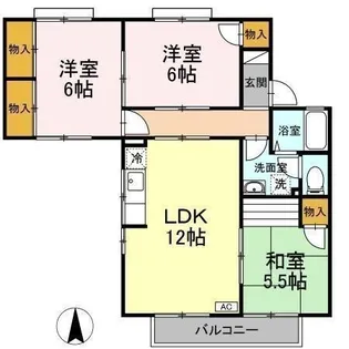 エスポワール34 A〜G棟【F-202号室】の間取り