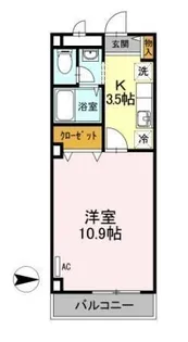 リビングアレイK【108号室】の間取り