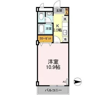 リビングアレイK【406号室】の間取り