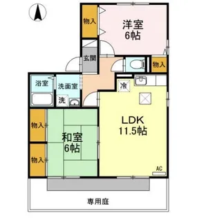 ガーデンコート【B-101号室】の間取り