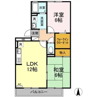 サンシャインハイツ A棟【A101号室】の間取り