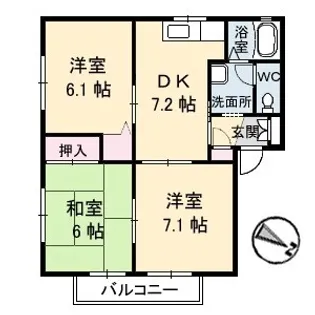 アクセスS K【B-202号室】の間取り