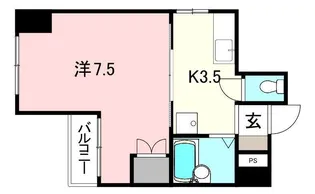 PALASA【2-B号室】の間取り