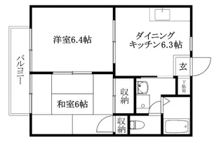 ルミナス山越【202号室】の間取り