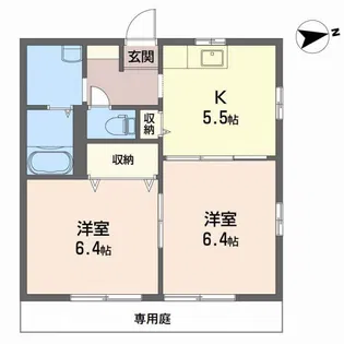 ディアス南斎院【102号室】の間取り